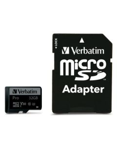 Verbatim Karta microSD 32GB + adapter Pro U3 czarny/black 47041