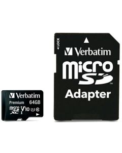 Verbatim Karta microSDXC 64GB V10 + adapter czarny/black 44084