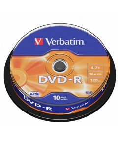 Verbatim Płyta DVD-R 4.7GB 16x AZO  srebrny/silver 10szt 43523